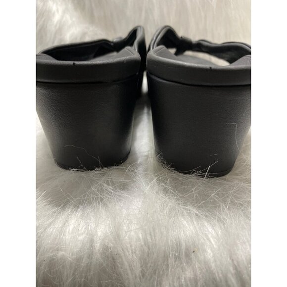 Womens Black Wedge Sandals With Knot Detail Size 10 - Picture 4 of 8